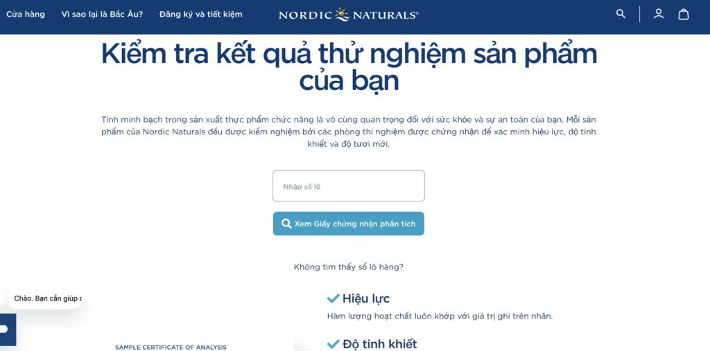 Nordis Naturals kiểm tra chất lượng sản phẩm