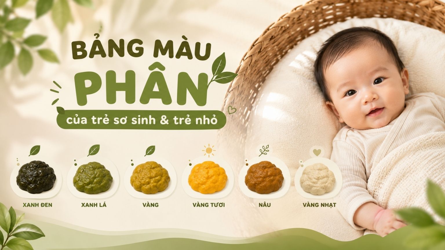 Bảng màu phân của trẻ sơ sinh và trẻ nhỏ