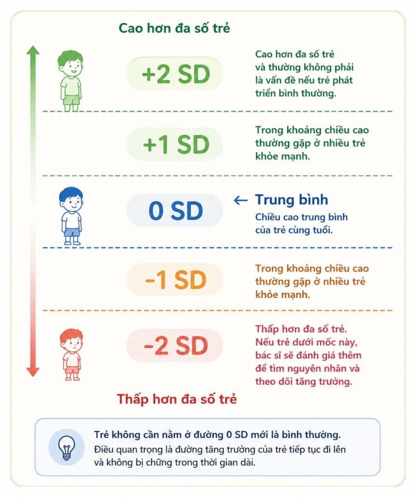 Giải thích ý nghĩa các thuật ngữ về chiều cao của WHO