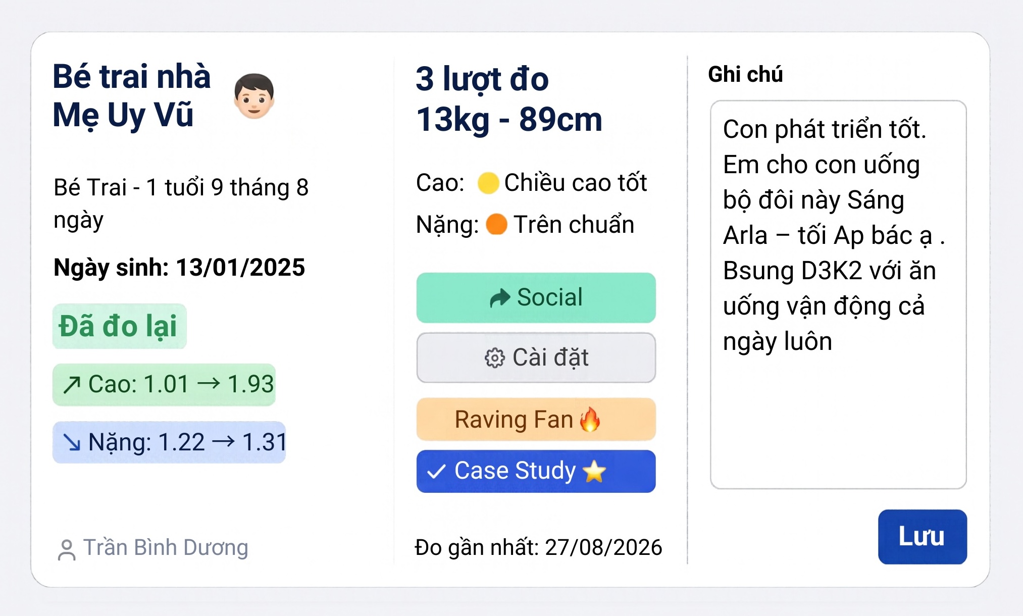 CRM CSKH Theo dõi tăng trưởng